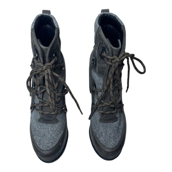 Sorel Gray and Brown Blake Lace Up Heeled Ankle Booties. Size 7.5. - Picture 3 of 9